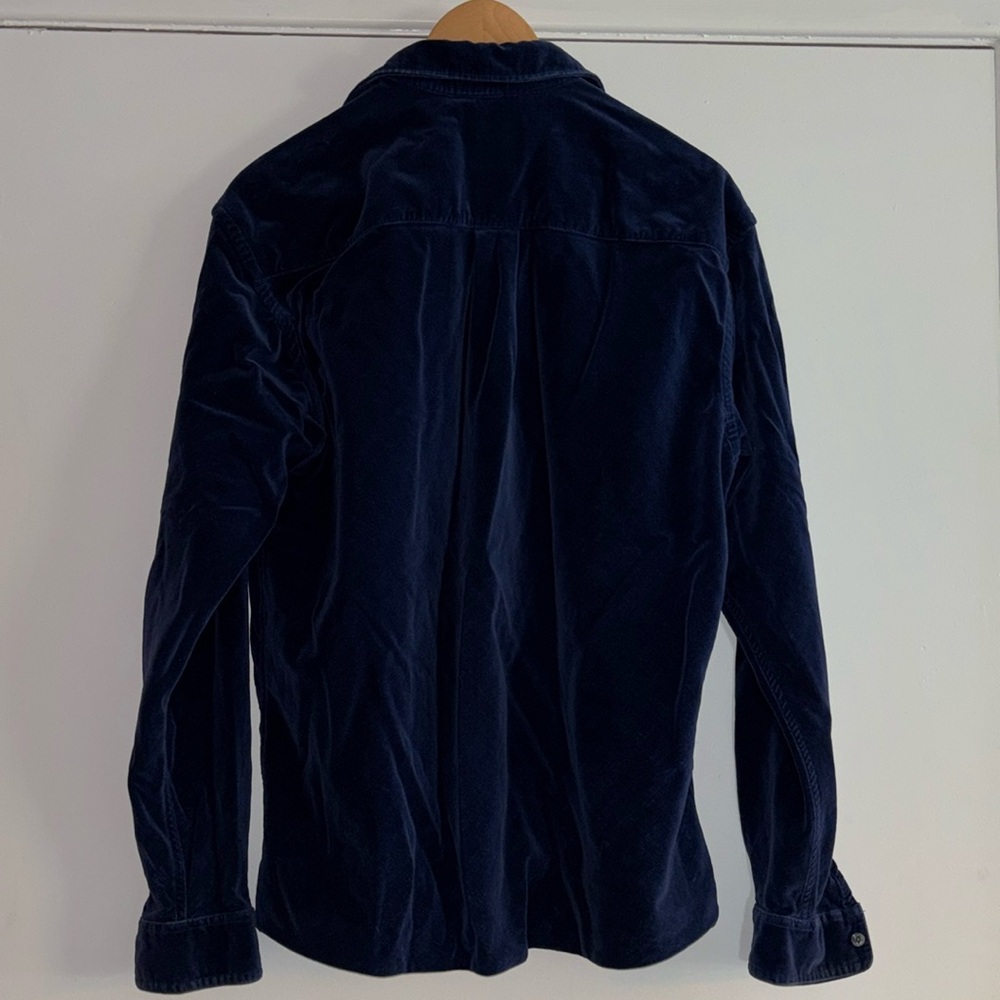 Alfani Men's Deep Blue Cotton Velvet Shirt Jacket M Long Sleeve - Picture 3 of 3